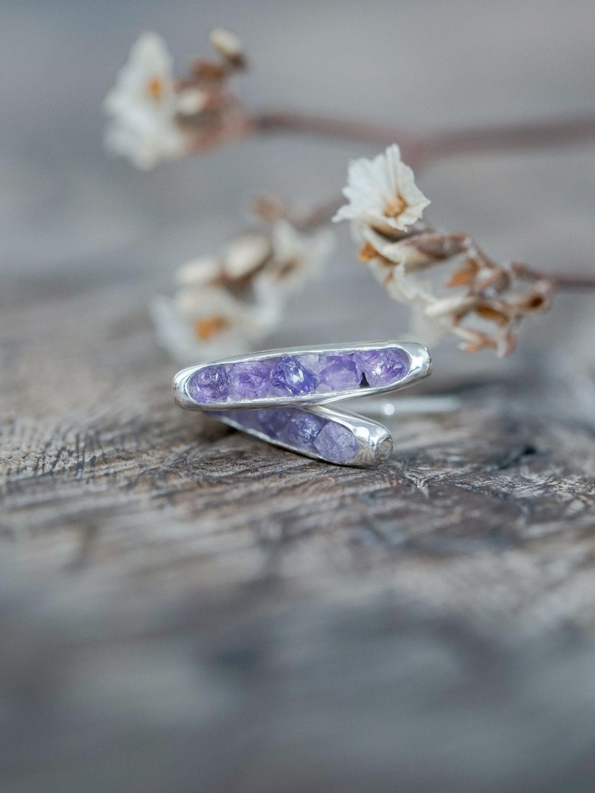 Amethyst Earrings with Hidden Gems - Gardens of the Sun | Ethical Jewelry