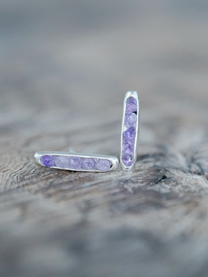 Amethyst Earrings with Hidden Gems - Gardens of the Sun | Ethical Jewelry