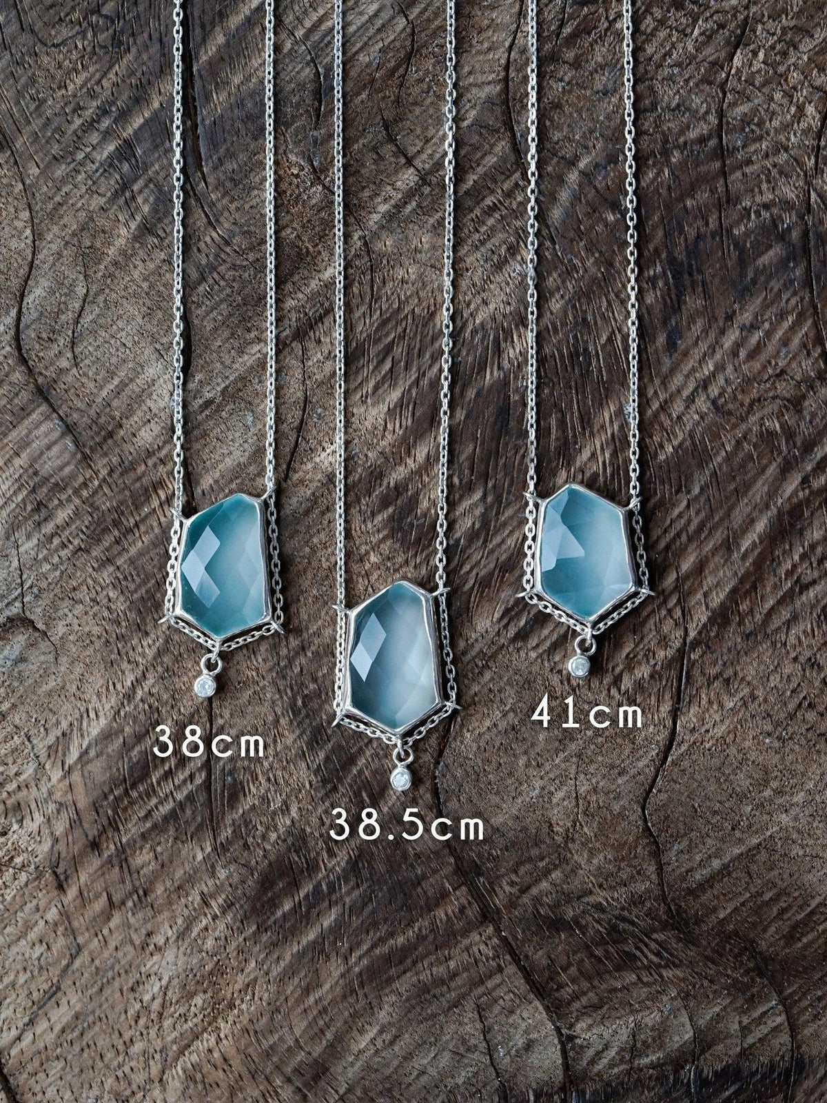 Aqua Chalcedony and White Zircon Necklace - Gardens of the Sun | Ethical Jewelry