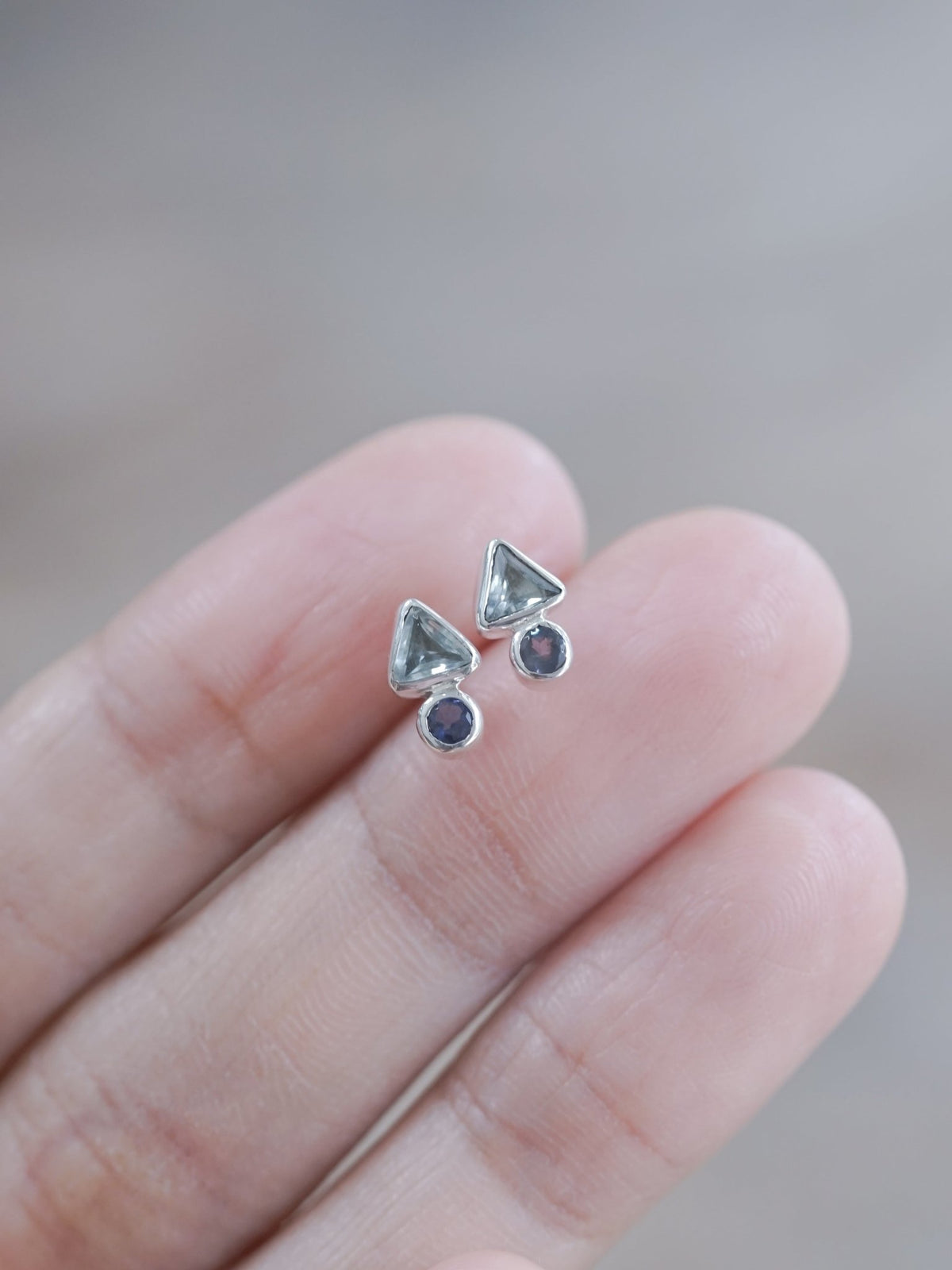 Aquamarine and Iolite Earrings - Gardens of the Sun | Ethical Jewelry