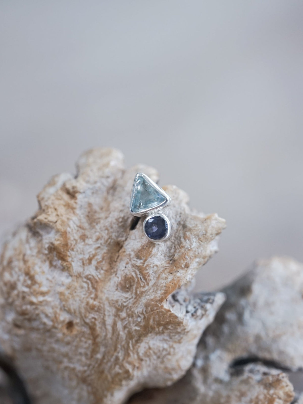 Aquamarine and Iolite Earrings - Gardens of the Sun | Ethical Jewelry