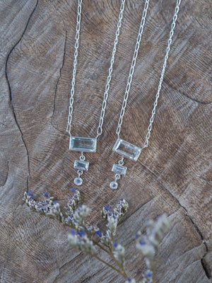 Aquamarine and Moonstone Necklace - Gardens of the Sun | Ethical Jewelry