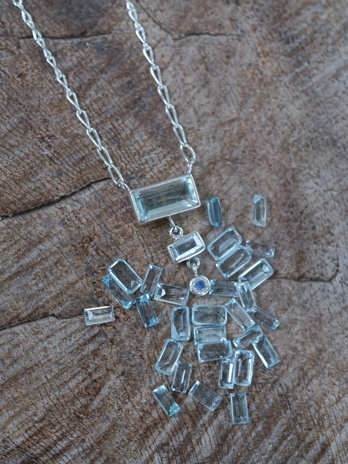 Aquamarine and Moonstone Necklace - Gardens of the Sun | Ethical Jewelry