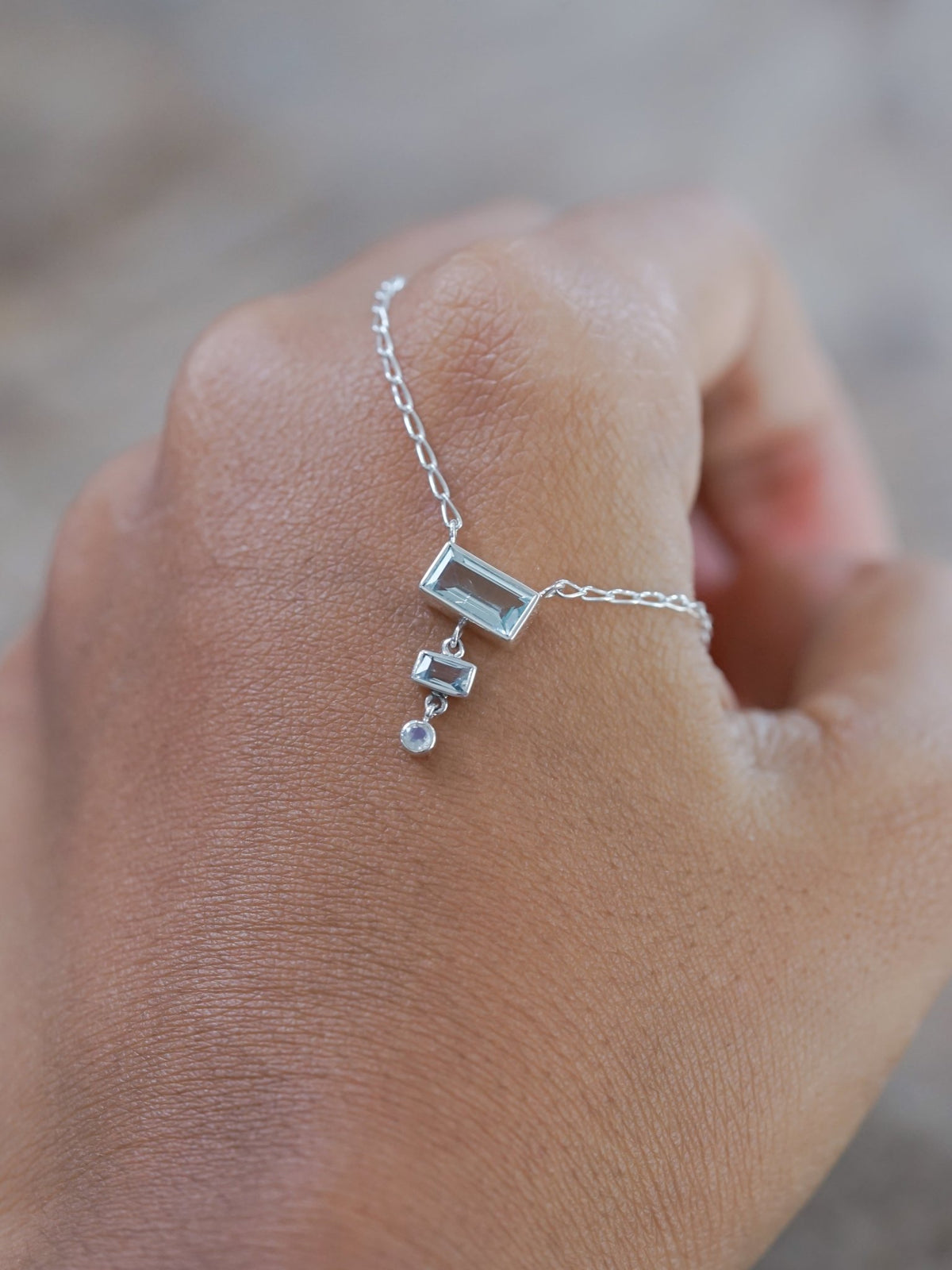 Aquamarine and Moonstone Necklace - Gardens of the Sun | Ethical Jewelry