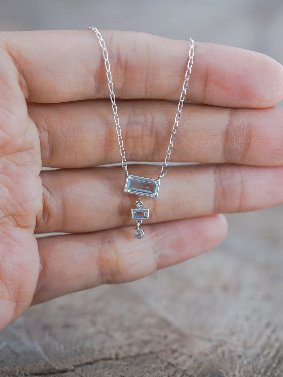 Aquamarine and Moonstone Necklace - Gardens of the Sun | Ethical Jewelry