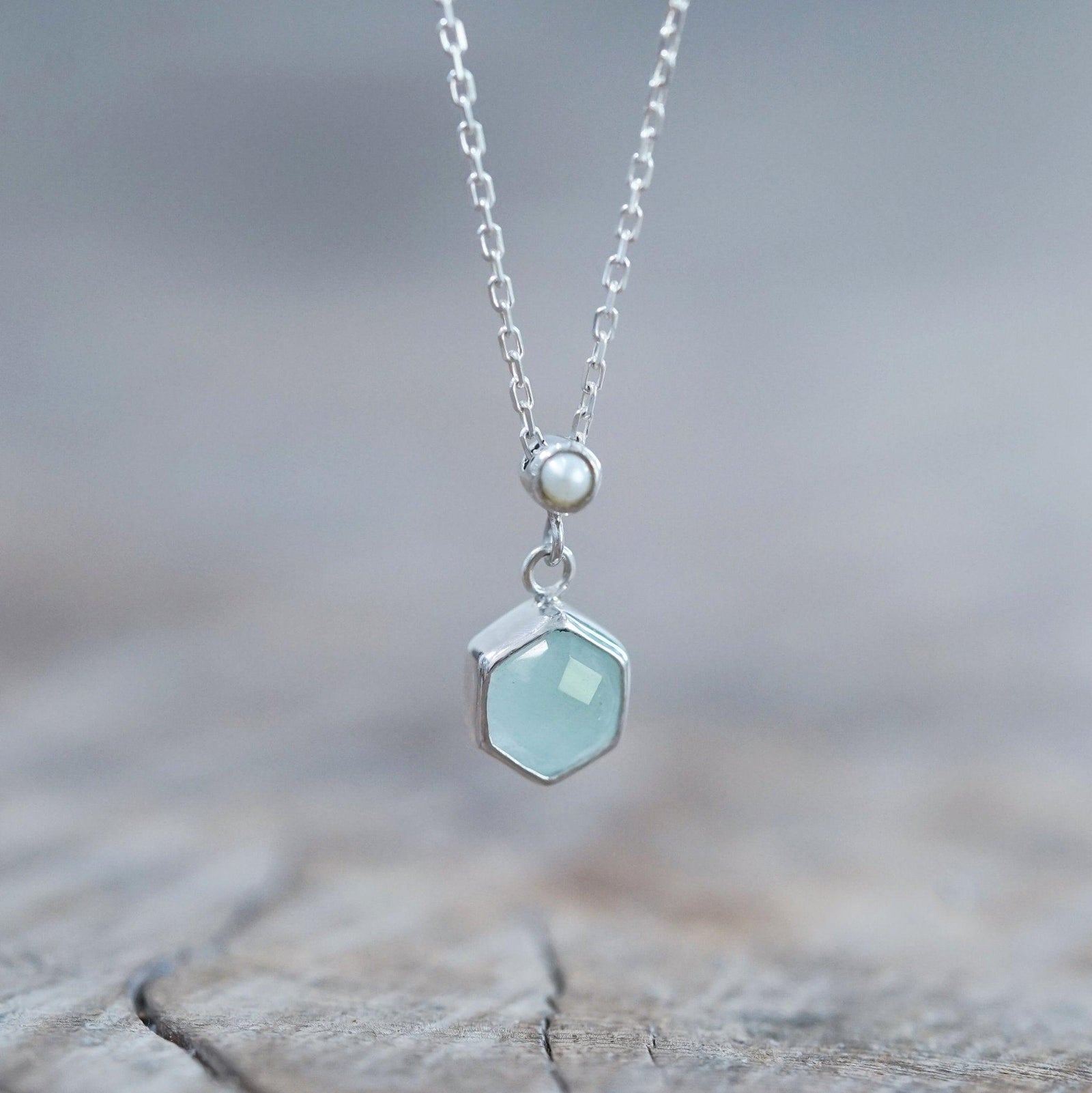 Aquamarine and Pearl Necklace - Gardens of the Sun | Ethical Jewelry