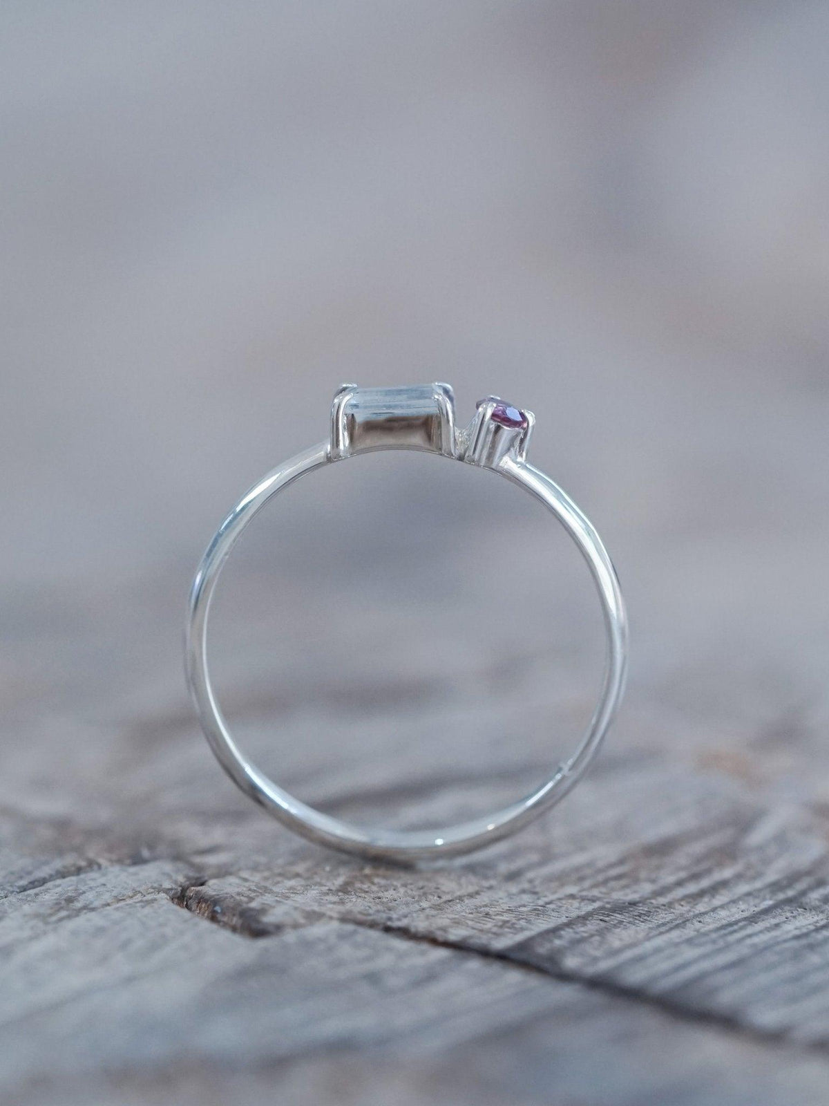 Aquamarine and Ruby Ring - Gardens of the Sun | Ethical Jewelry