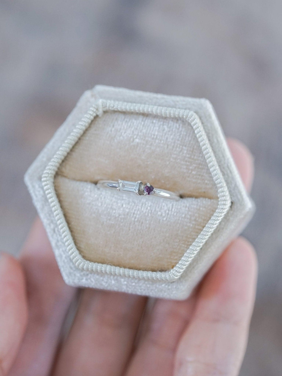 Aquamarine and Ruby Ring - Gardens of the Sun | Ethical Jewelry