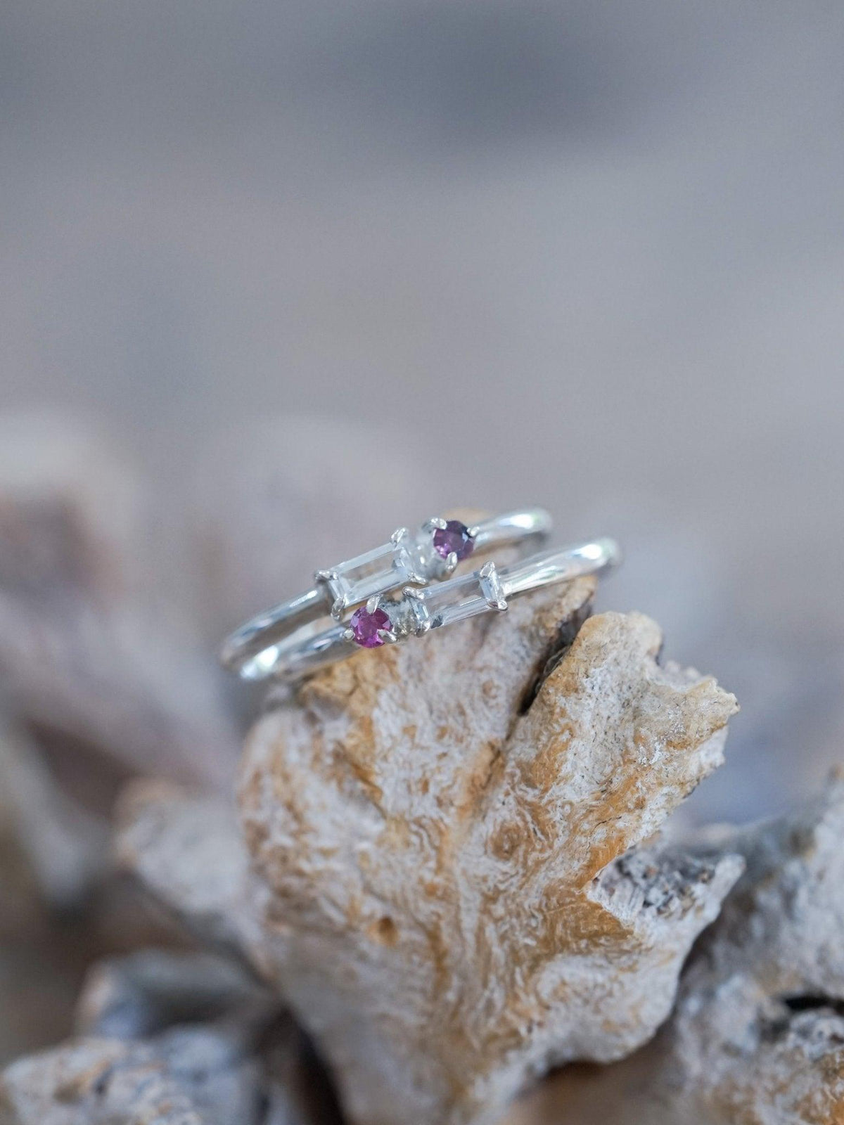 Aquamarine and Ruby Ring - Gardens of the Sun | Ethical Jewelry