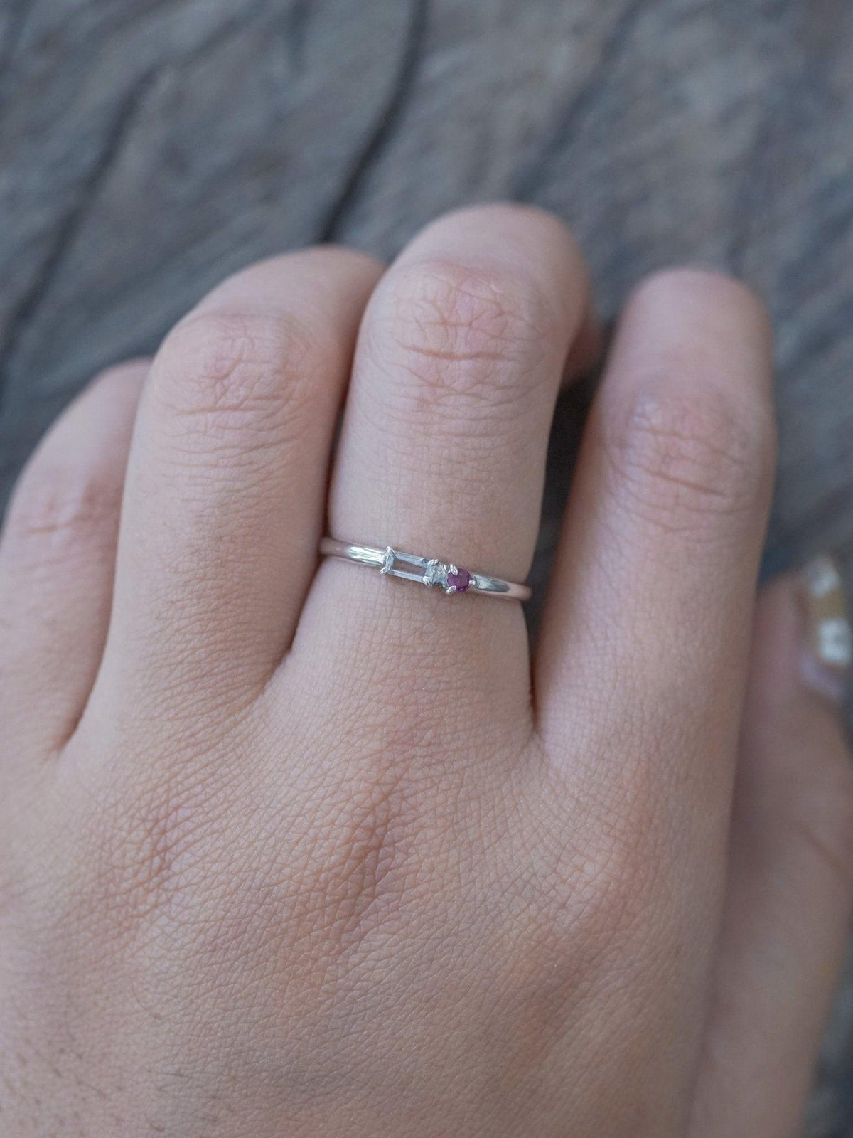 Aquamarine and Ruby Ring - Gardens of the Sun | Ethical Jewelry