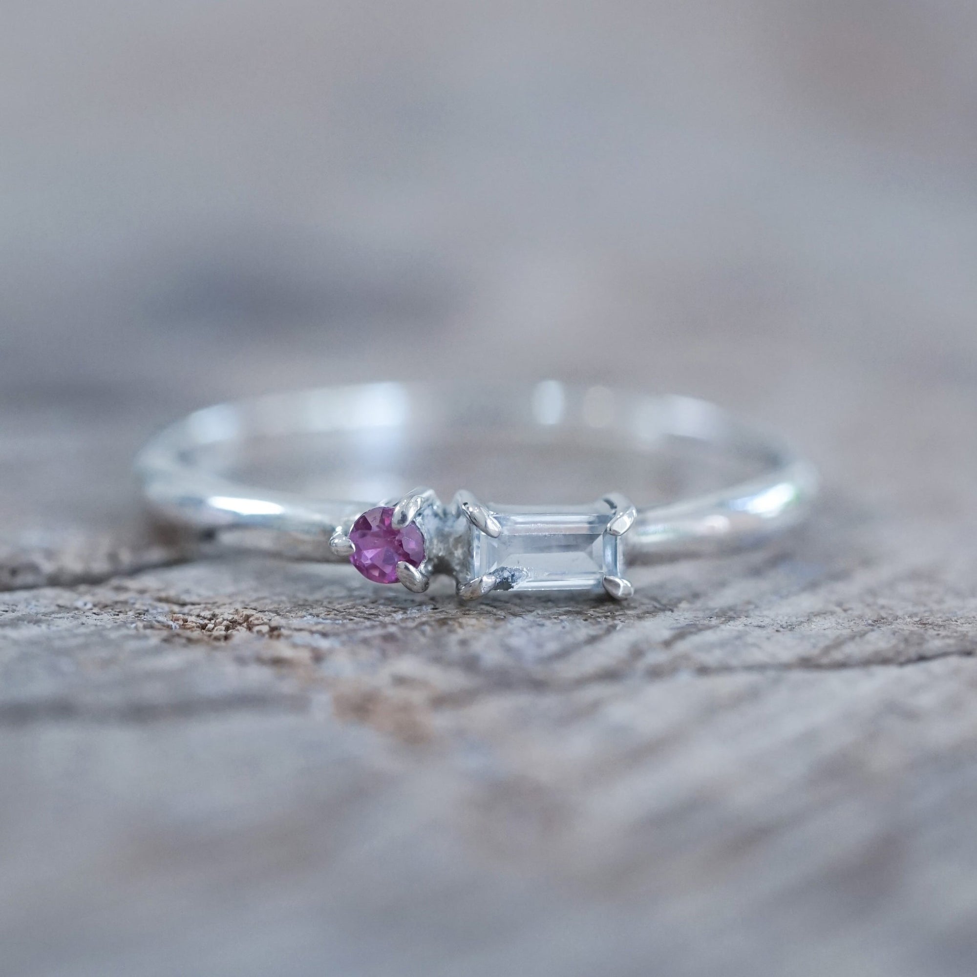 Aquamarine and Ruby Ring - Gardens of the Sun | Ethical Jewelry