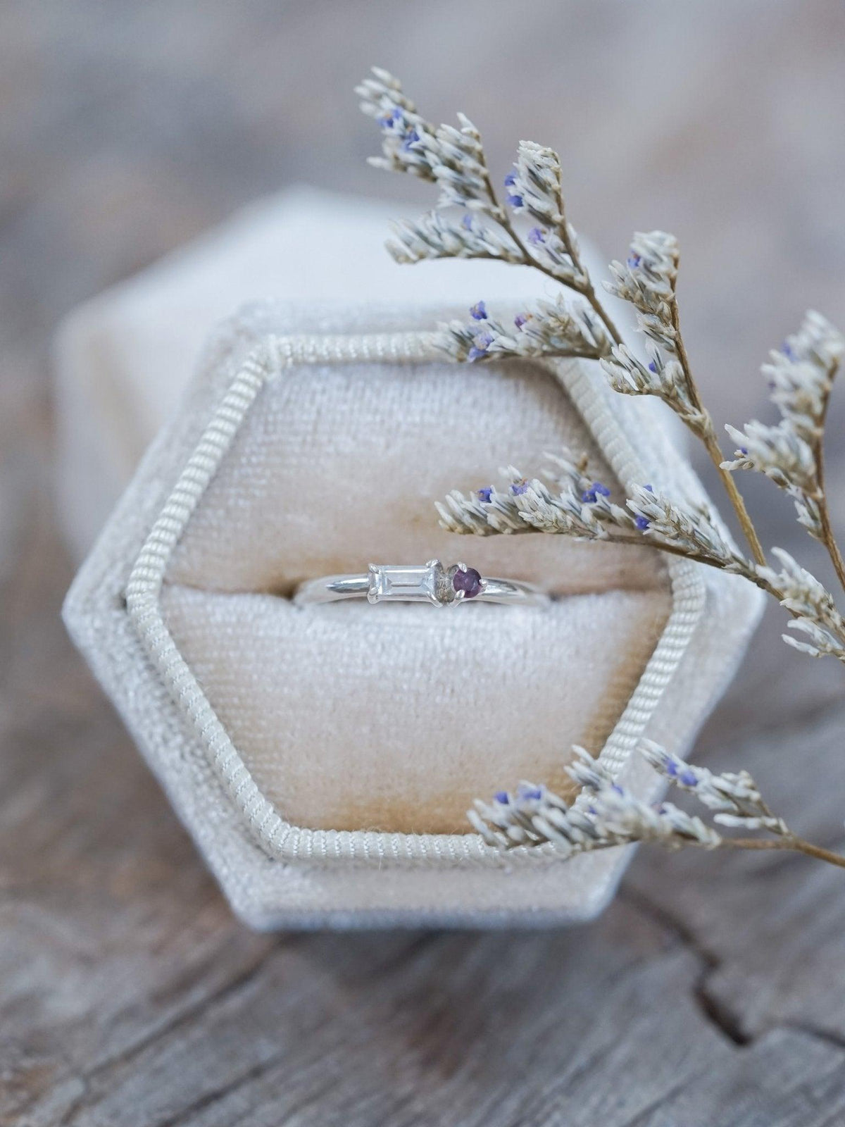 Aquamarine and Ruby Ring - Gardens of the Sun | Ethical Jewelry