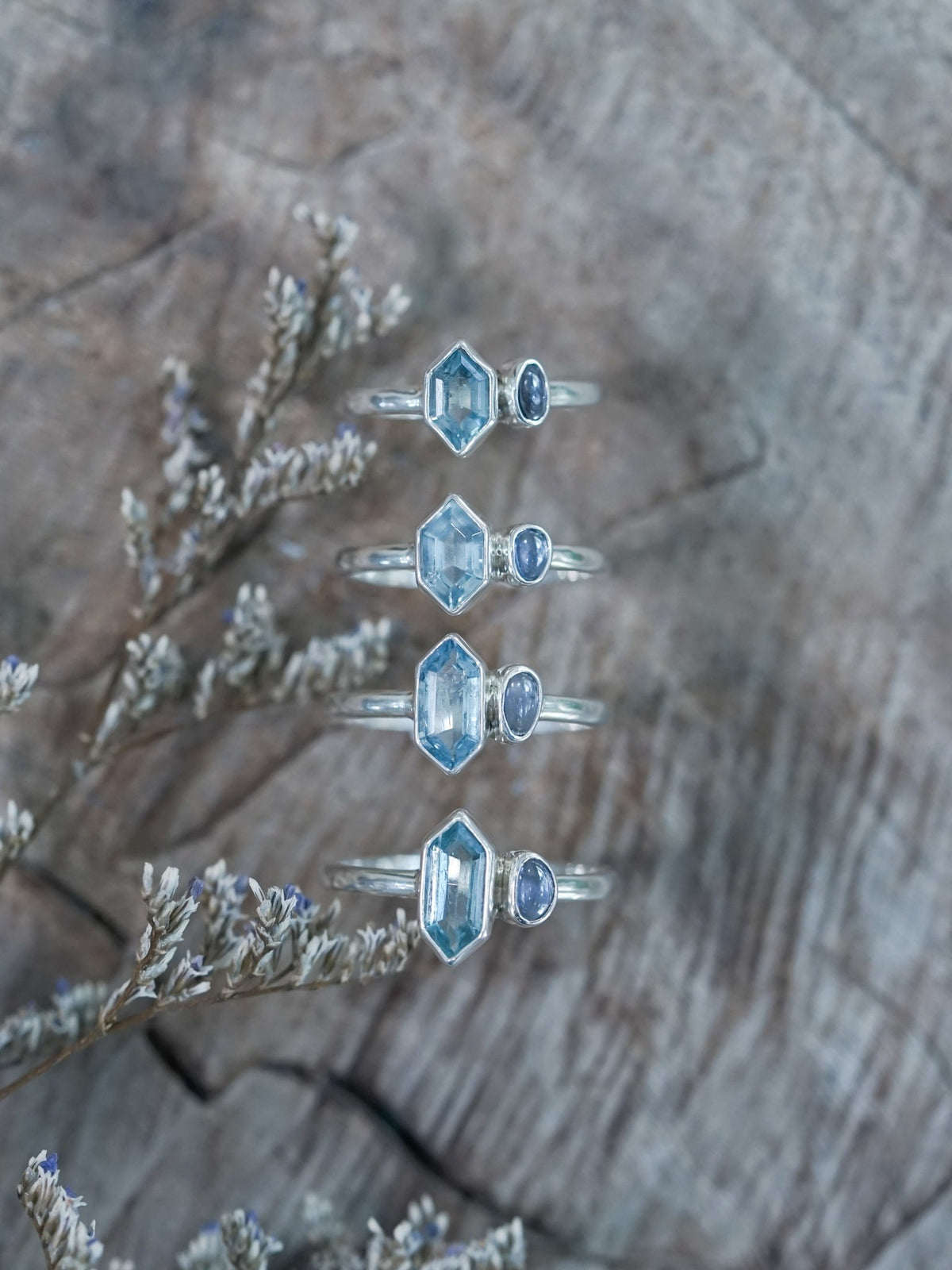 Aquamarine and Sapphire Ring - Gardens of the Sun | Ethical Jewelry