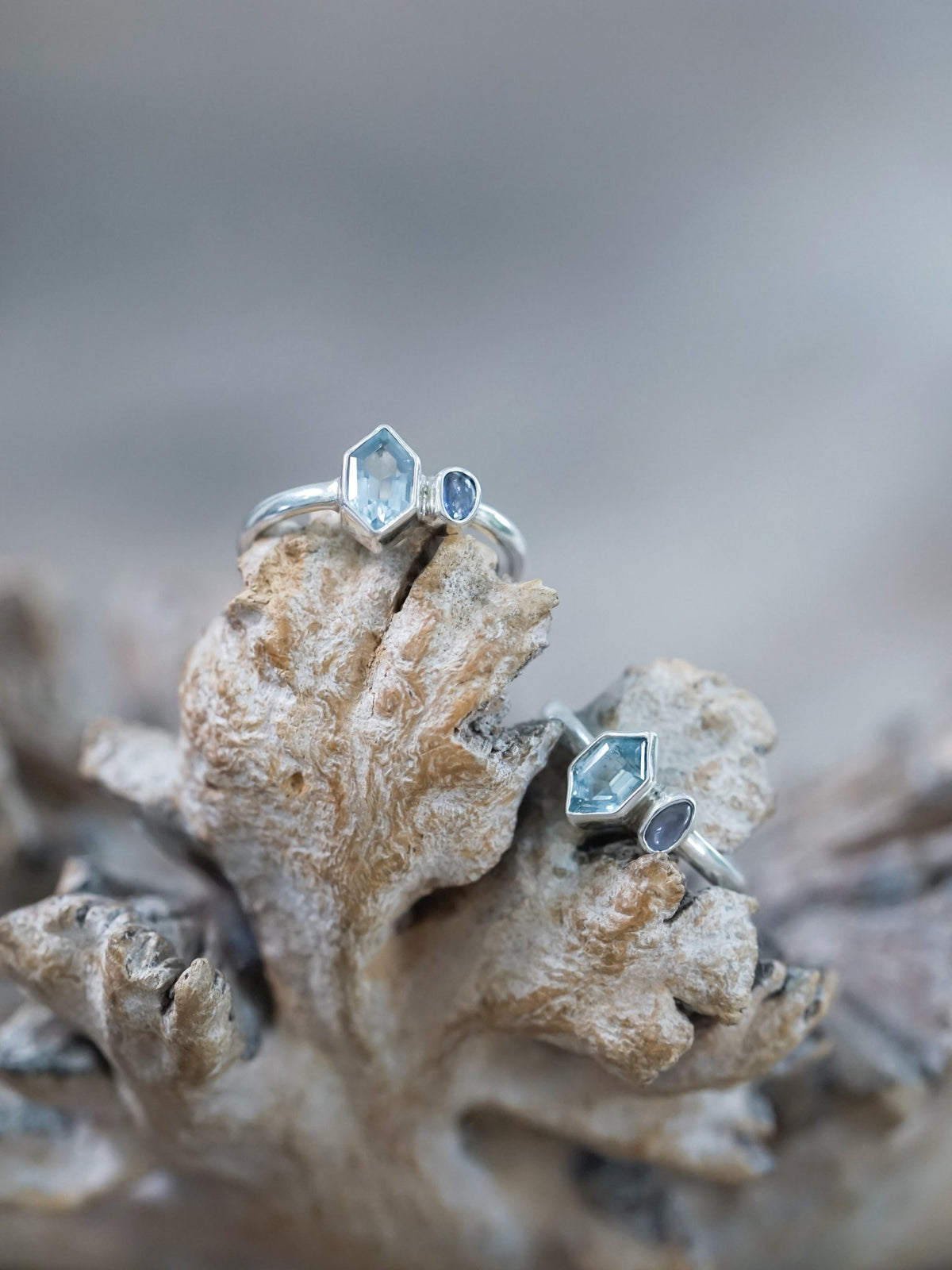 Aquamarine and Sapphire Ring - Gardens of the Sun | Ethical Jewelry