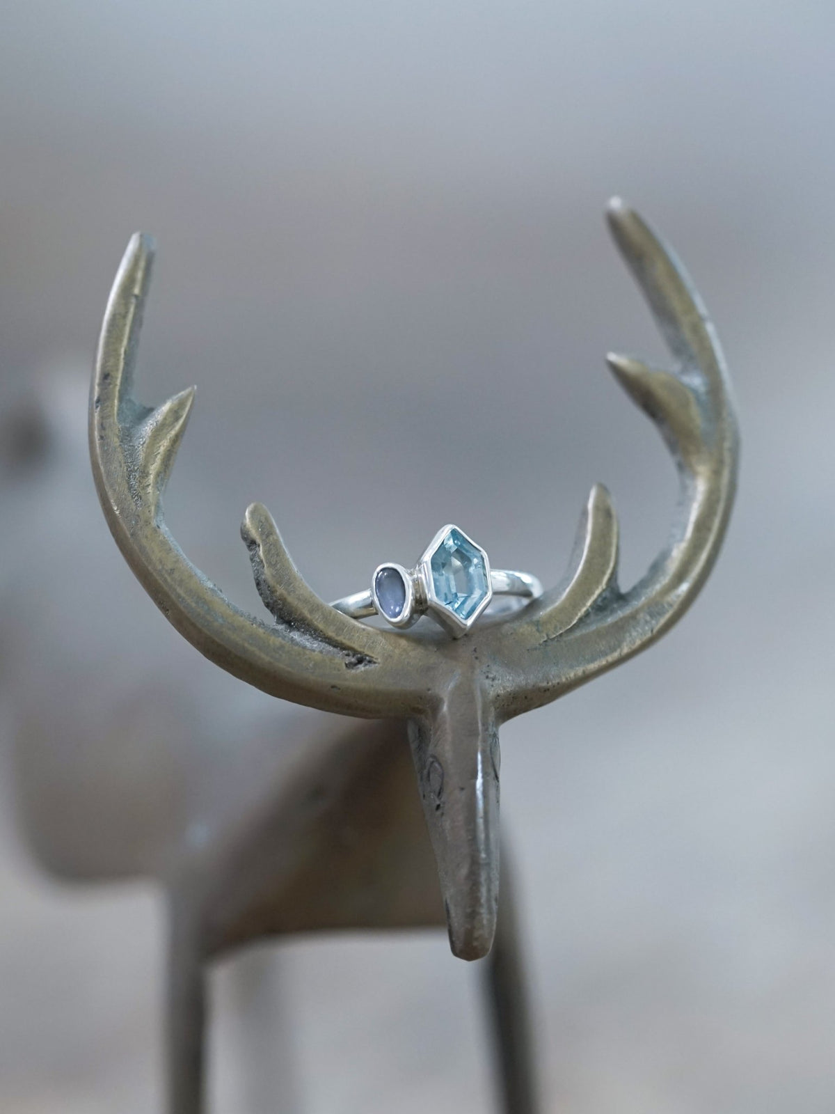 Aquamarine and Sapphire Ring - Gardens of the Sun | Ethical Jewelry