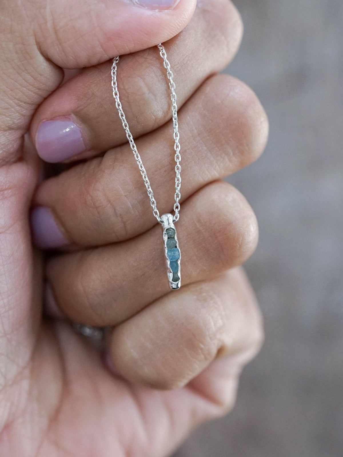 Aquamarine Necklace with Hidden Gems - Gardens of the Sun | Ethical Jewelry
