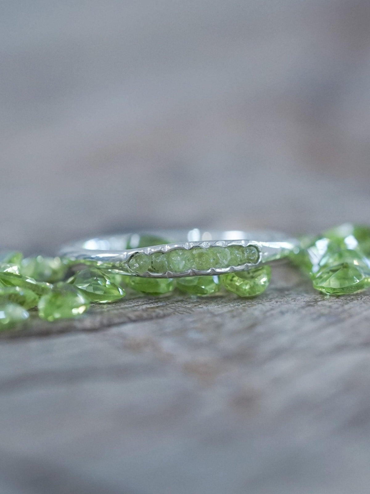 Arizona Peridot Ring with Hidden Gems - Gardens of the Sun | Ethical Jewelry