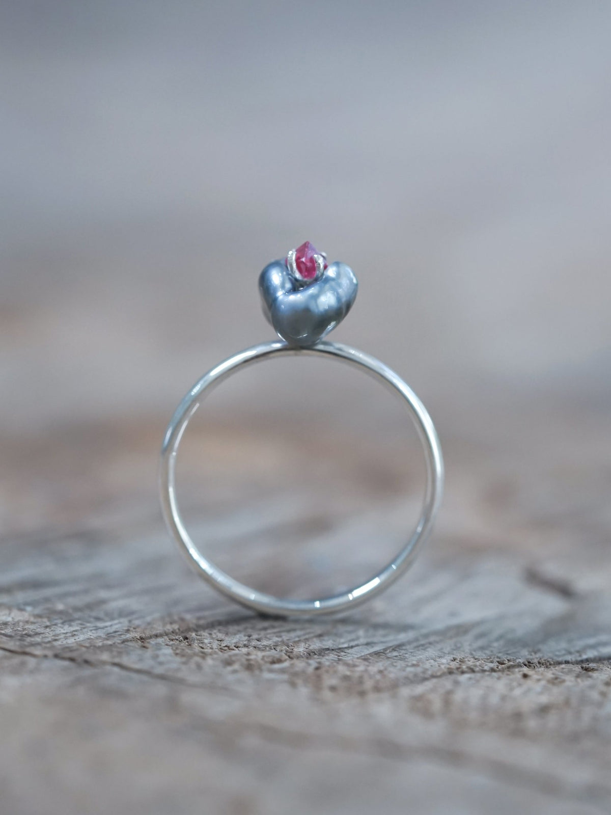 Asteroid Pearl and Spinel Crystal Ring - Gardens of the Sun | Ethical Jewelry