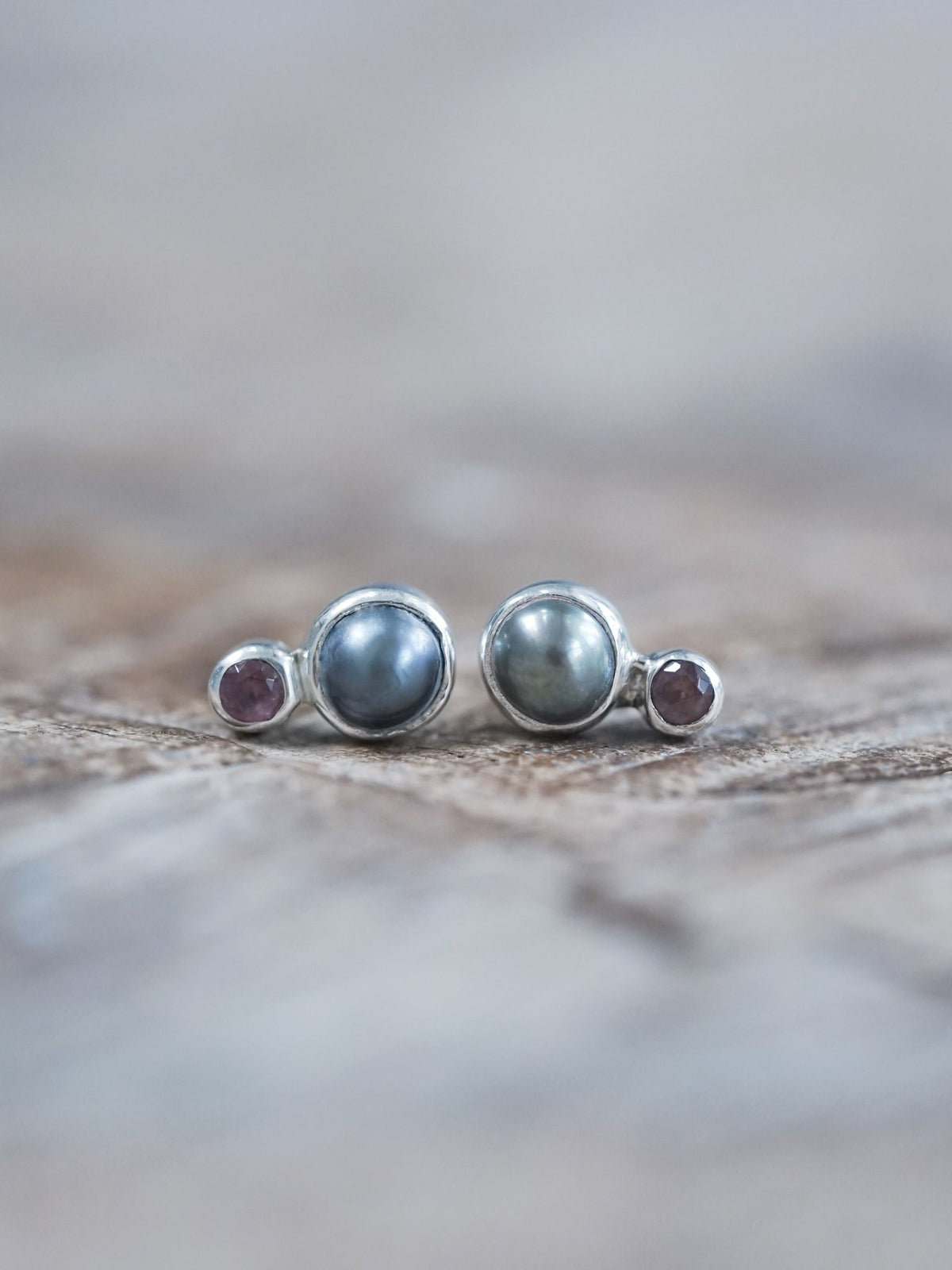 Asteroid Pearl and Spinel Earrings - Gardens of the Sun | Ethical Jewelry