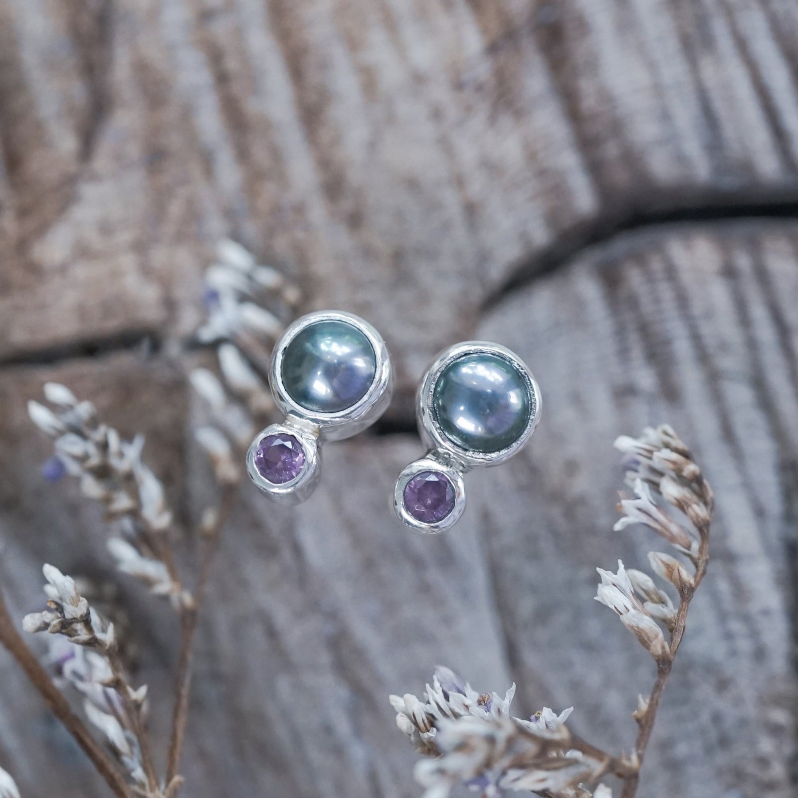 Asteroid Pearl and Spinel Earrings - Gardens of the Sun | Ethical Jewelry