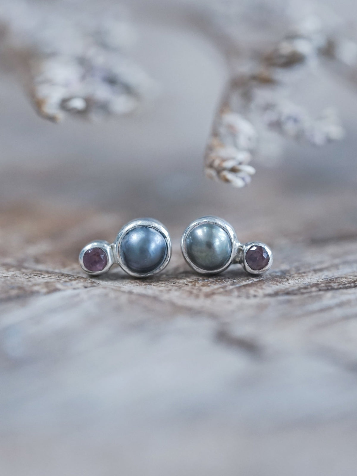 Asteroid Pearl and Spinel Earrings - Gardens of the Sun | Ethical Jewelry