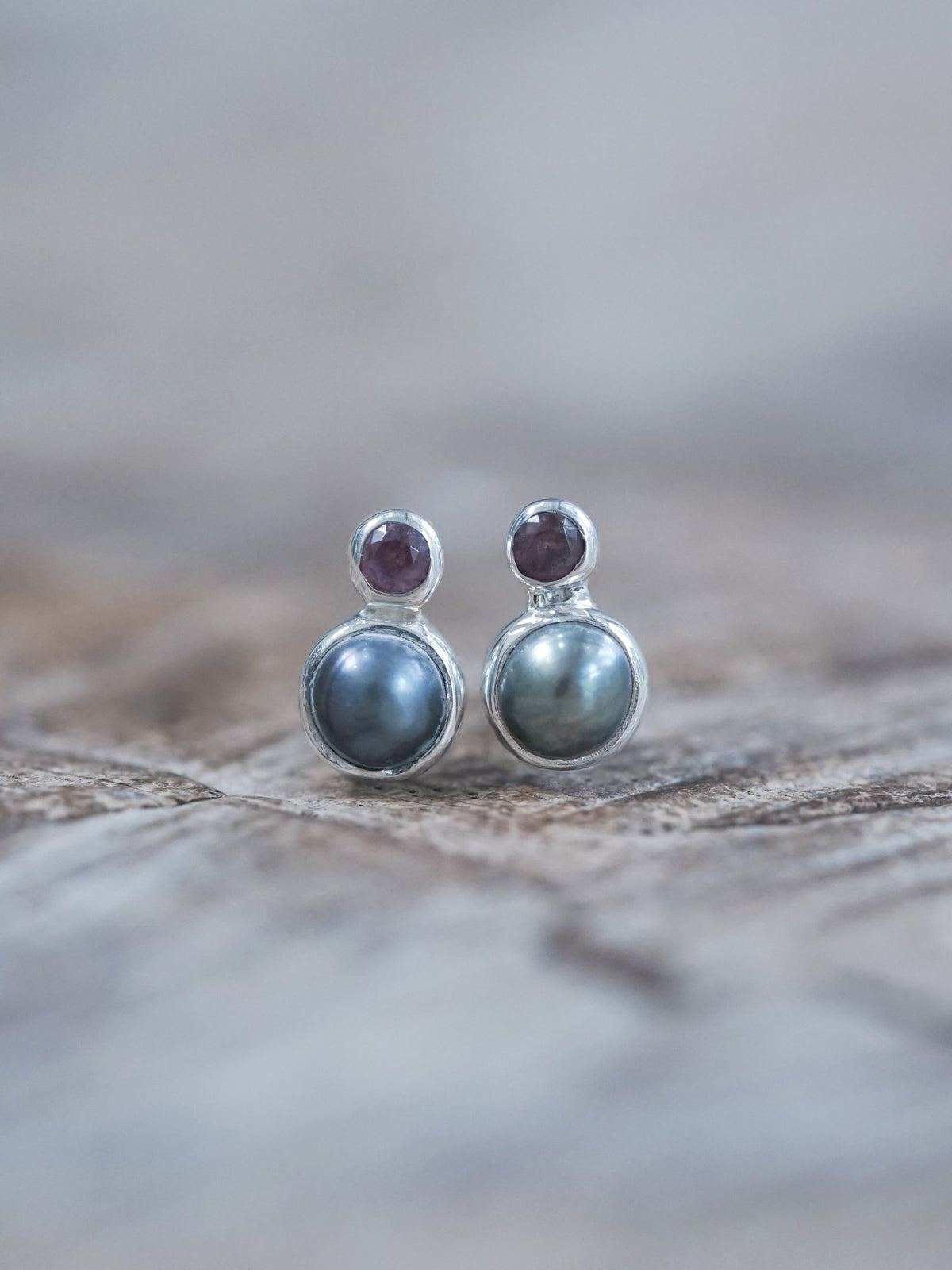 Asteroid Pearl and Spinel Earrings - Gardens of the Sun | Ethical Jewelry