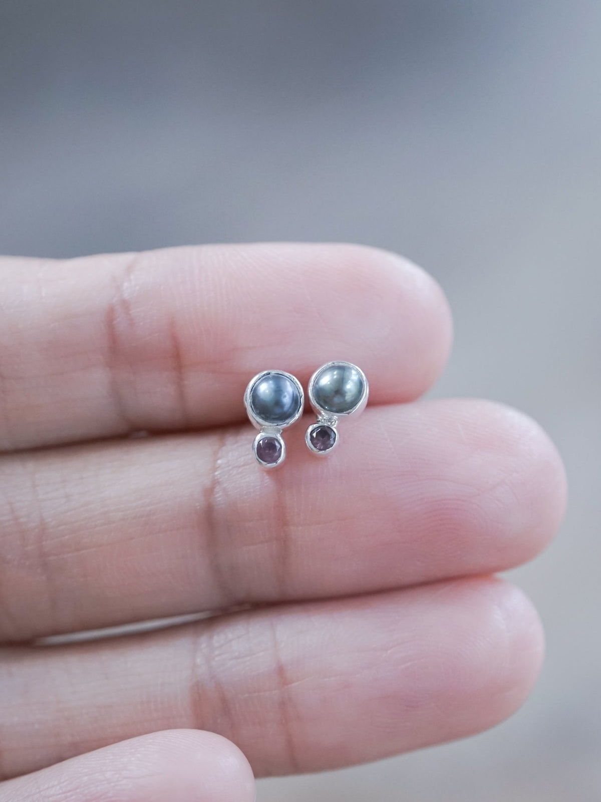 Asteroid Pearl and Spinel Earrings - Gardens of the Sun | Ethical Jewelry