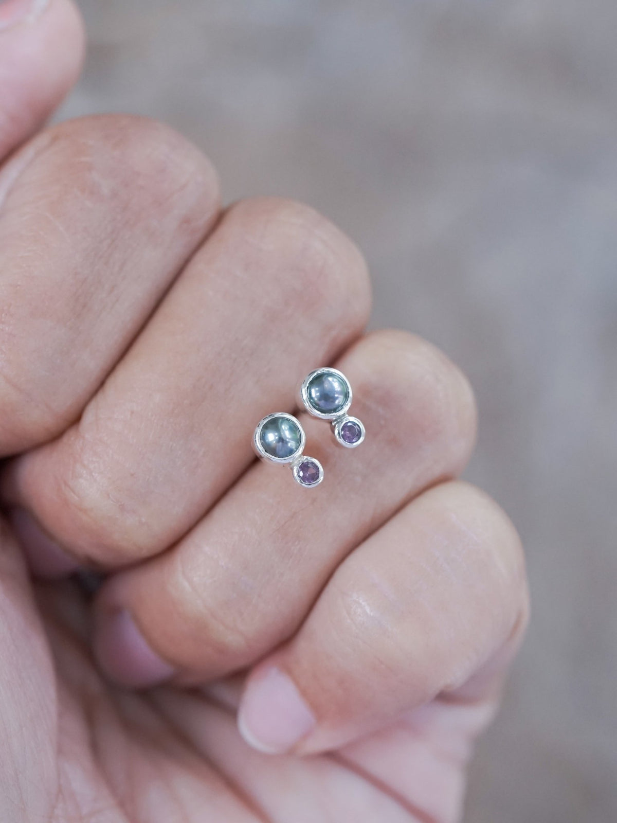 Asteroid Pearl and Spinel Earrings - Gardens of the Sun | Ethical Jewelry