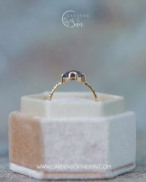 Pear Salt and Pepper Diamond Ring in Gold - Size 6