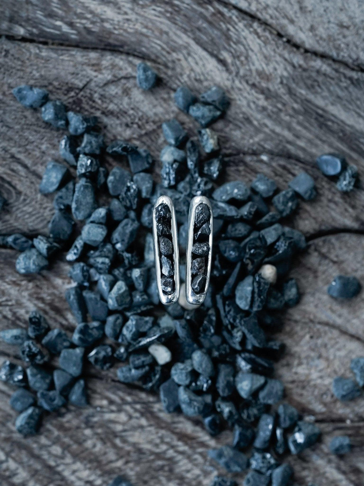 Black Hematite Earrings with Hidden Gems - Gardens of the Sun | Ethical Jewelry