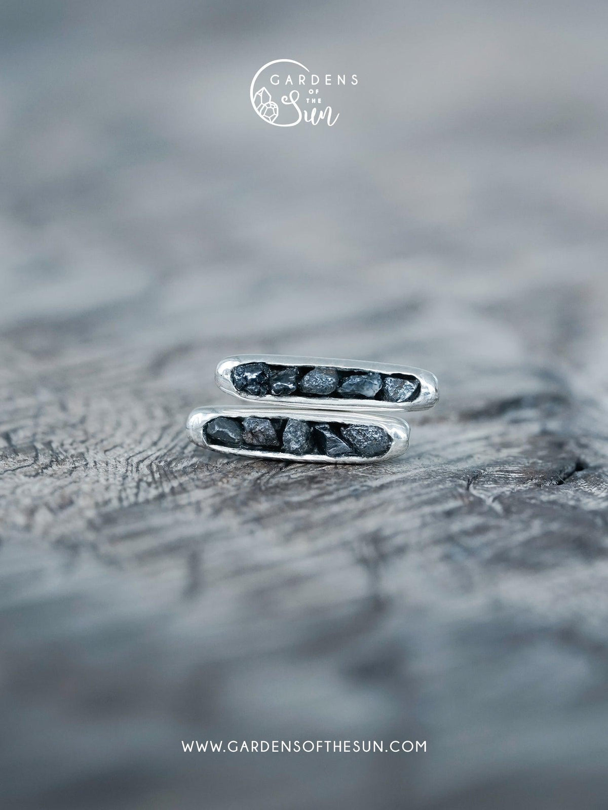 Black Hematite Earrings with Hidden Gems - Gardens of the Sun | Ethical Jewelry