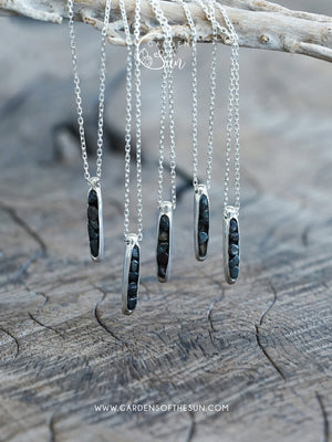 Black Hematite Necklace with Hidden Gems - Gardens of the Sun | Ethical Jewelry