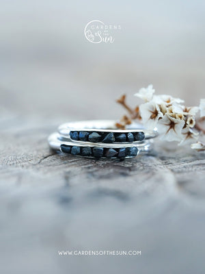 Black Hematite Ring with Hidden Gems - Gardens of the Sun | Ethical Jewelry