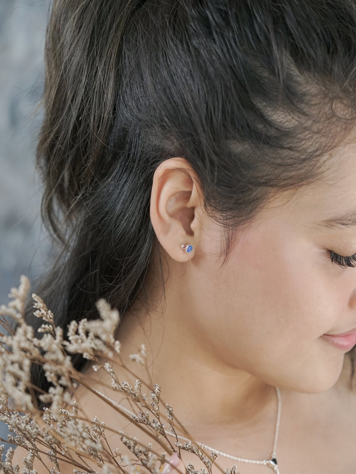 Black Opal and Ruby Earrings - Gardens of the Sun | Ethical Jewelry