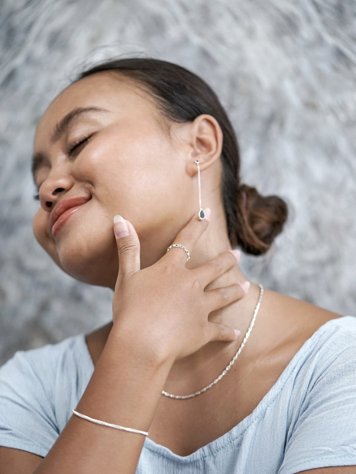 Black Spinel and Labradorite Earrings - Gardens of the Sun | Ethical Jewelry