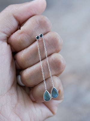 Black Spinel and Labradorite Earrings - Gardens of the Sun | Ethical Jewelry