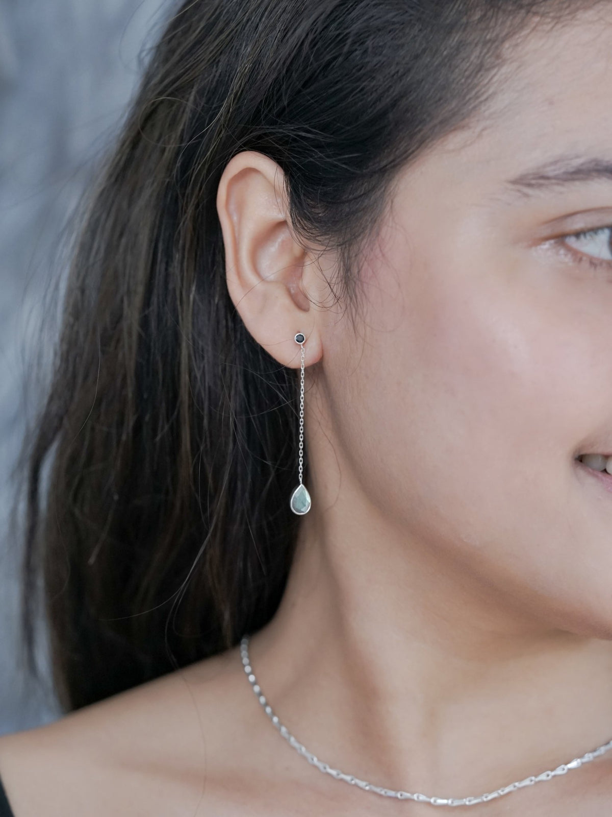 Black Spinel and Labradorite Earrings - Gardens of the Sun | Ethical Jewelry