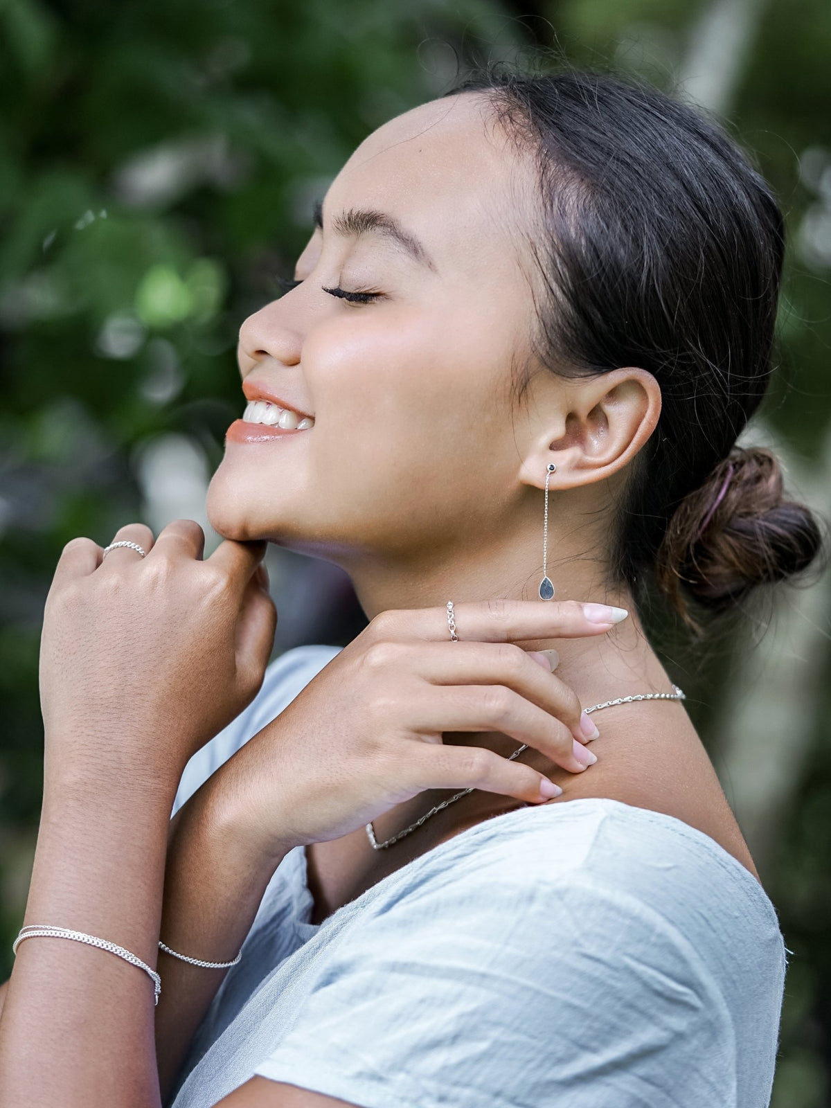 Black Spinel and Labradorite Earrings - Gardens of the Sun | Ethical Jewelry