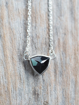 Sterling Silver and Black Spinel Necklace