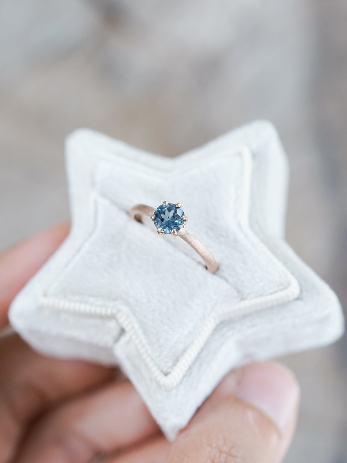 Blue Spinel Ring in Ethical Rose Gold - Gardens of the Sun | Ethical Jewelry