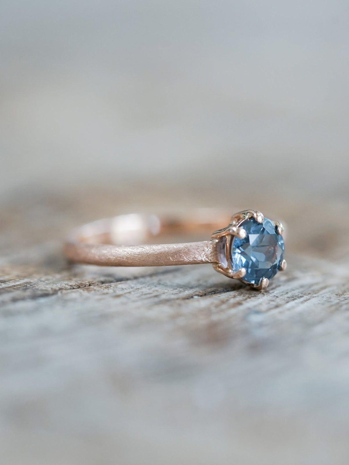Blue Spinel Ring in Ethical Rose Gold - Gardens of the Sun | Ethical Jewelry