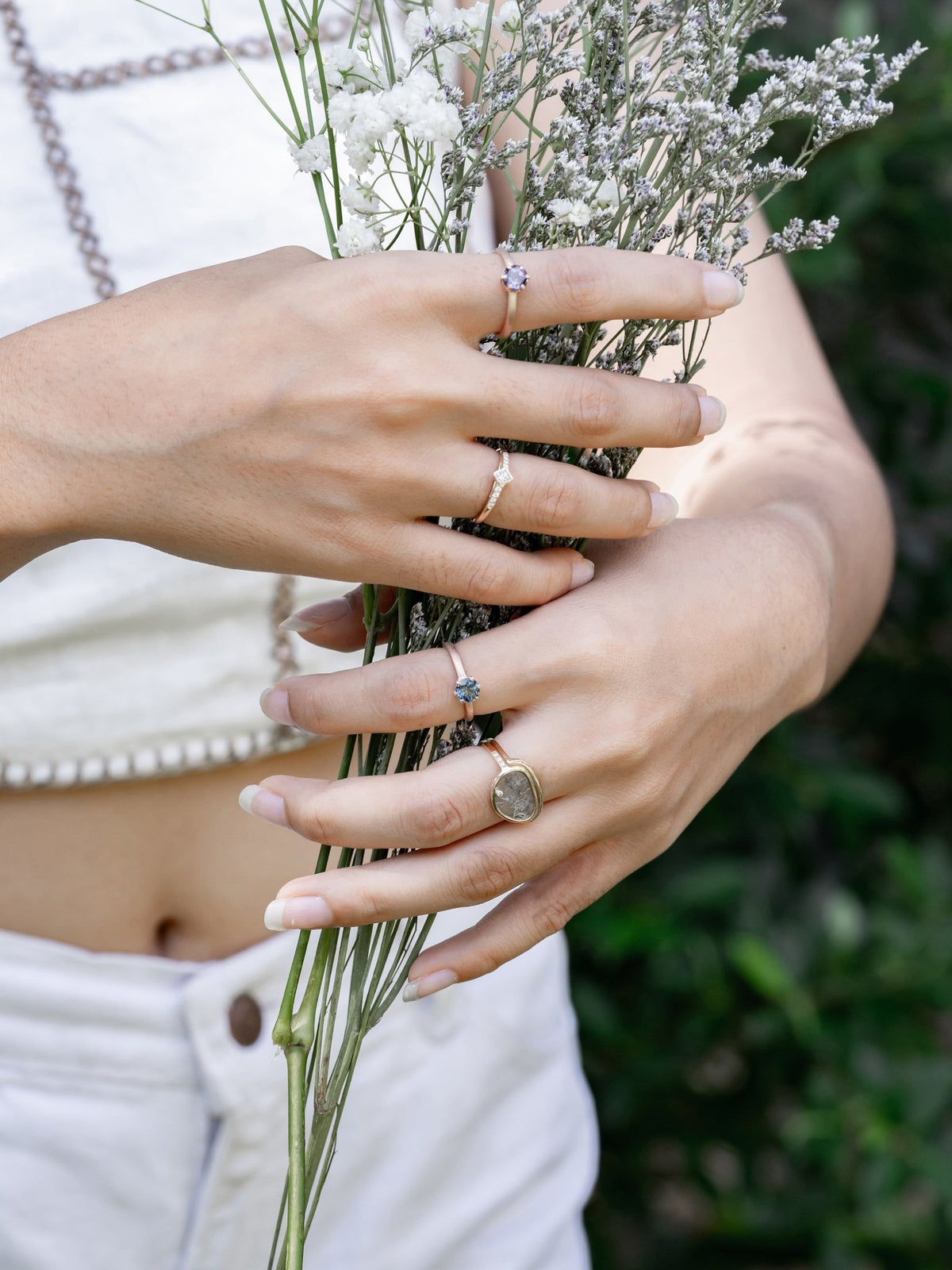 Blue Spinel Ring in Ethical Rose Gold - Gardens of the Sun | Ethical Jewelry