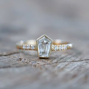 Borneo Pentagon Diamond Ring in Yellow Gold - Gardens of the Sun | Ethical Jewelry