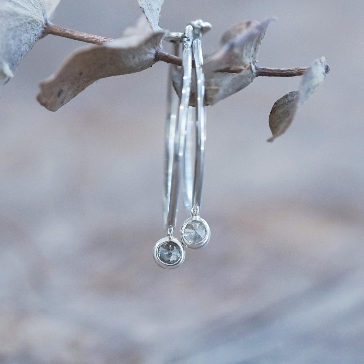 Borneo Rose cut Diamond Hoop Earrings - Gardens of the Sun | Ethical Jewelry