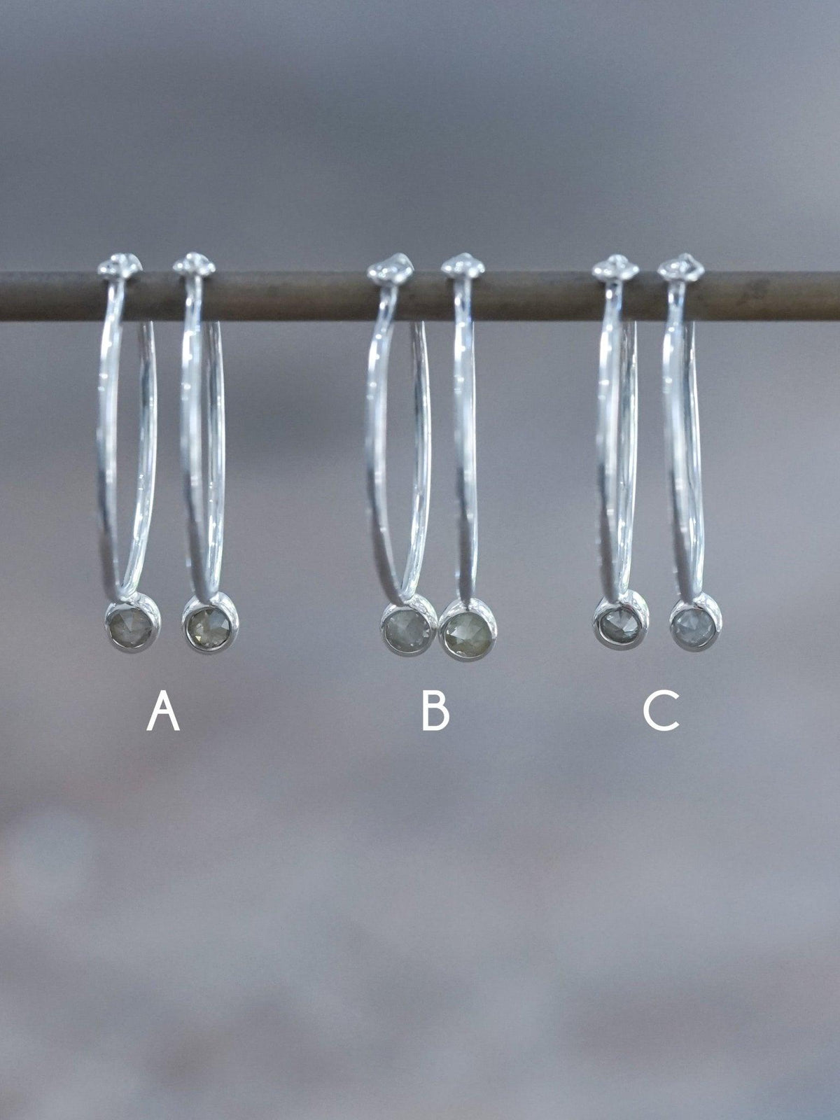 Borneo Rose cut Diamond Hoop Earrings - Gardens of the Sun | Ethical Jewelry