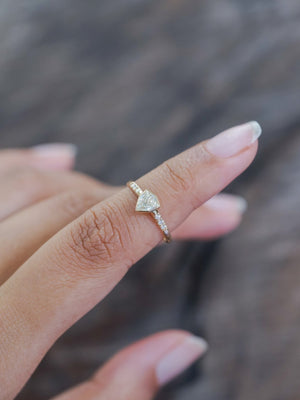 Borneo Shield Diamond Ring in Yellow Gold - Gardens of the Sun | Ethical Jewelry