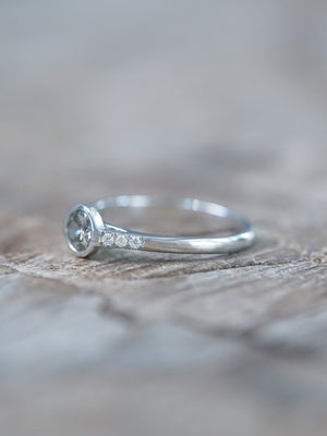 Champagne and Pepper Diamond Ring in White Gold - Gardens of the Sun | Ethical Jewelry