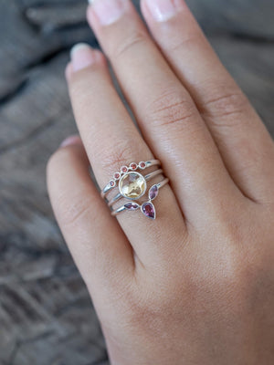 Checkered Citrine Ring - Gardens of the Sun | Ethical Jewelry