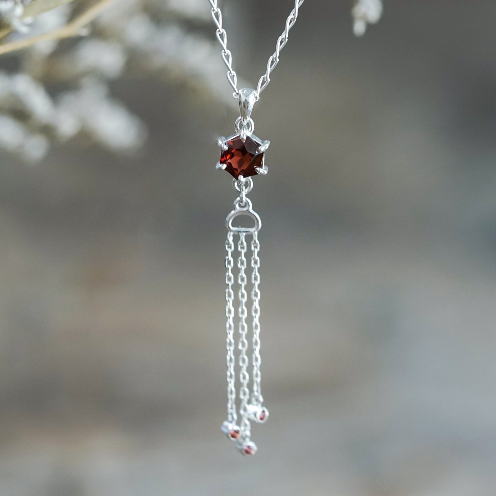 Chinese Knot Garnet Pendant Necklace - Gardens of the Sun | Ethical Jewelry