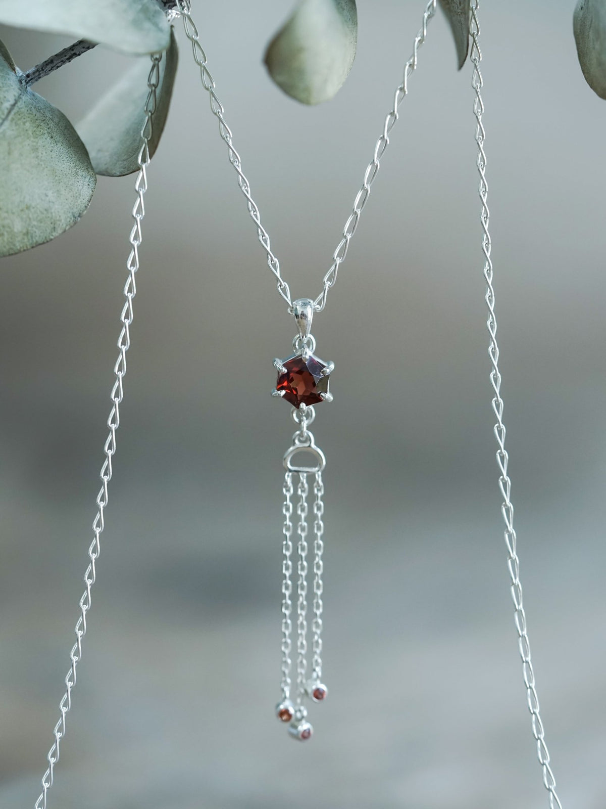 Chinese Knot Garnet Pendant Necklace - Gardens of the Sun | Ethical Jewelry